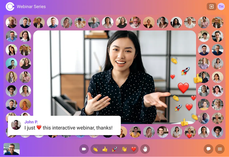 Webinaire sur Sparkup avec scène interactive activée
